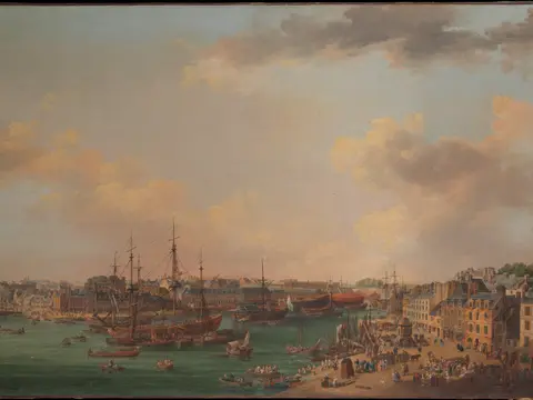 Busy Harbor with Tall Ships jigsaw puzzle
