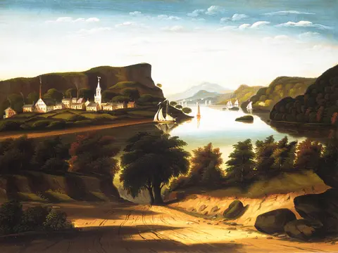 Lake and Village Landscape jigsaw puzzle